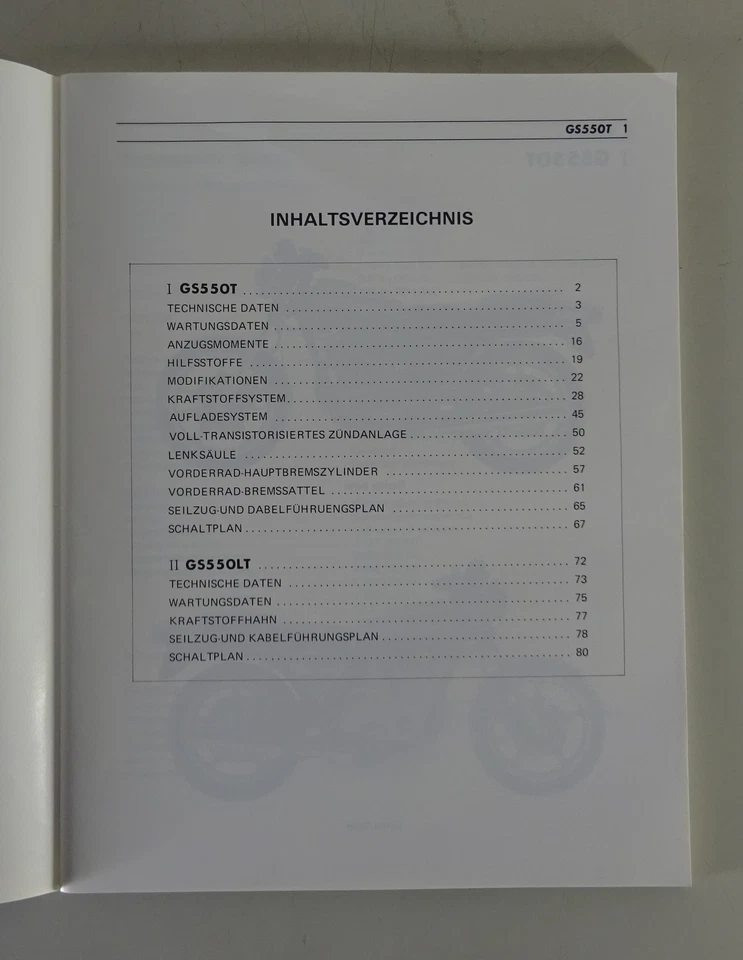 Manual De Taller / Informe Técnico Suzuki GS 550 /L Fecha 02/1980 - Imagen 2 de 3