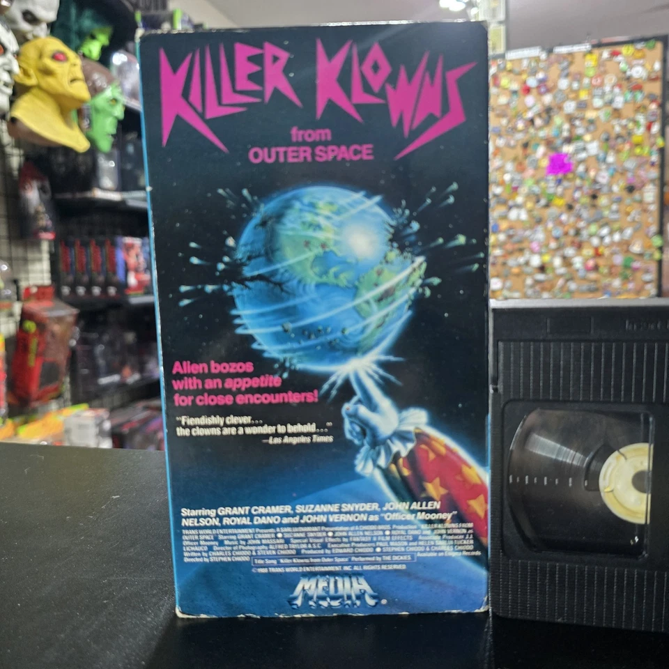 Killer Klowns from Outer Space RARE! VHS TAPE 1988 MEDIA MOVIE & TESTED HORROR - Image 2 of 4