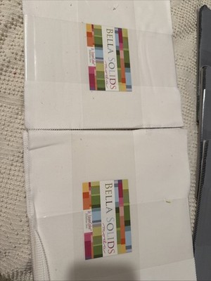 Bella Solids White Layer Cake 40 10-inch Squares Moda Fabrics 9900LC 98