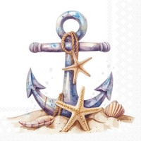 20 Servietten Rusty Anchor Rustikaler Anker Seestern Seefahrt Meer Sand 33X33Cm