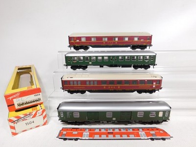DO535-1# 4x Fleischmann H0 DC Passenger Car Etc DB DSG 1503 1504 Etc SG+2x Box