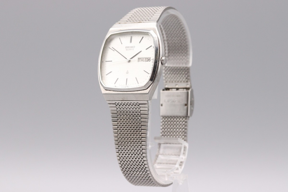 EXC+5] Vintage Seiko SEAGULL 5933-5040 Silver Tank Quartz Mens
