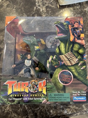 1999 Turok Dinosaur Hunter Carl Fireseed With Tribal Spinosaurus New In Box