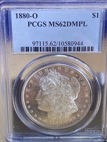 1880 O "Micro-0"  Morgan Silver Dollar $1 PCGS MS62 DMPL Deep Mirror Proof Like!