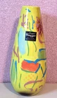 2004 Royal Haeger Yellow Abstract Art Vase Multicolor USA 12"