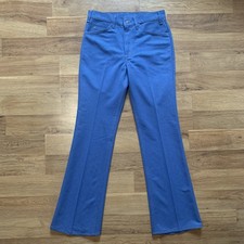 Vintage 1980 Levi  s 517 Orange Tab Blue Hopsack Knit Pants 32x32  fit 30x32 