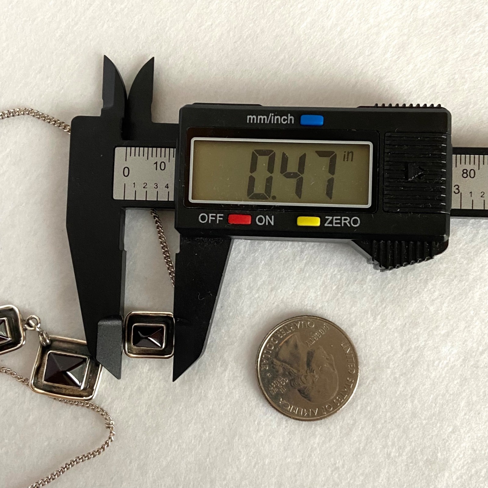 Sterling Silver 925 Rectangular Bezel Set 3 Stone… - image 20