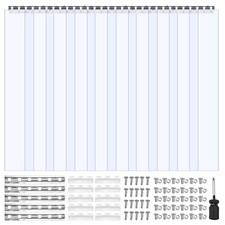 VEVOR 10 PCS PVC Strip Curtain 84 x 60 x 0.08 in Smooth Plastic Door Strips