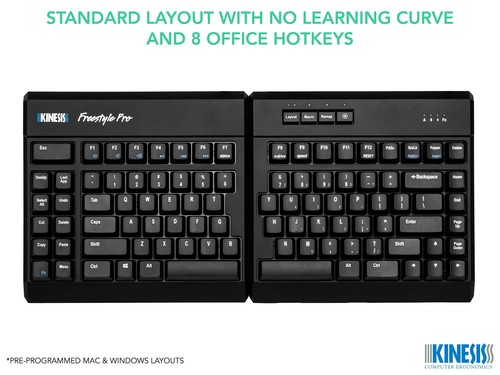 USB-A Freestyle Pro Quiet Ergonomic Split Mechanical Keyboard (Cherry MX Sile... - Picture 3 of 9
