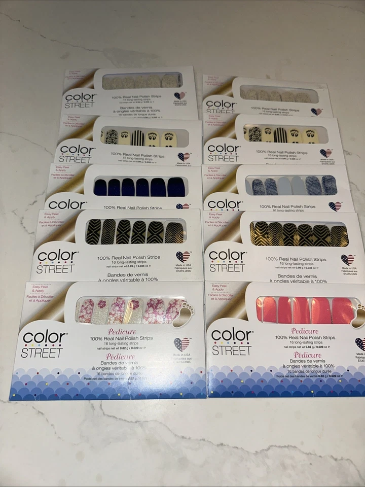 Lote de 10 tiras de esmalte de uñas Color Street Boo Crew Hibiscus Kiss (lote 78) Foto 2 de 4