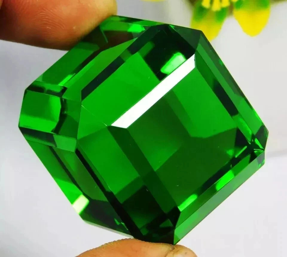 Large Green peridot Box Crystal 100.20 Ct. Cube Shape Loose Gemstone @Gift Women - Image 4 of 4