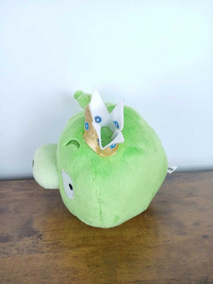 Juguete de peluche Angry Birds Green Pig King Golden Crown Commonwealth 2010 sin sonido 5" Foto 4 de 4
