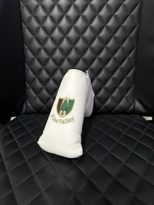 #ad Pine Valley Putter Cover AMamp;E Snap Fit Golf White Leather RARE EUC $124.99
