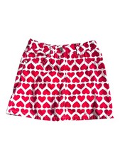Gymboree Skirt Skort Girls Red w/ White Hearts Valentine's EUC  SIZE  