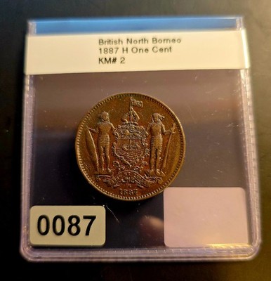 1887 H  British North Borneo One Cent KM# 2
