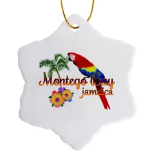 3dRose, Island souvenir in Jamaican colors for Montego Bay, Jamaica., Ornament