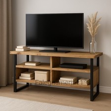 Mobile Basso Porta TV in Legno Massello – Stile Industrial Vintage per Soggiorno