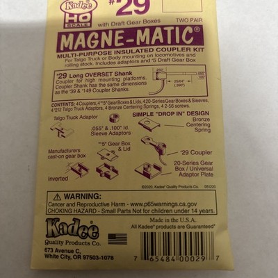 Magne-Matic Kupplungen Mehrzweck isoliert ( 2 Paar ) Kadee 29