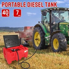 40gallon 12v 3.7gpm Portable Gasoline Diesel Fuel Tank With Pump Manual Nozzle