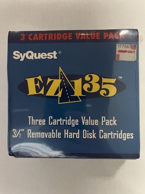 SyQuest EZ135 3-Value Pack   3½  Removable Hard Disk Cartridges   New Sealed