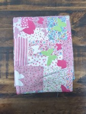 Pink floral and butterfly Fabric Flannel 28x40"