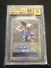 2009 Topps Chrome Matthew Stafford Rookie Auto RC #TC210 Lions BGS 9.5 Auto 10
