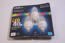 Candelabra Bulbs 3 Pack E12 Led 40w - Dimmable 120v True Color Chandelier New