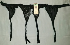NOS Vtg Warner's Les Romantiques black lace garter belt, ladies' size Medium