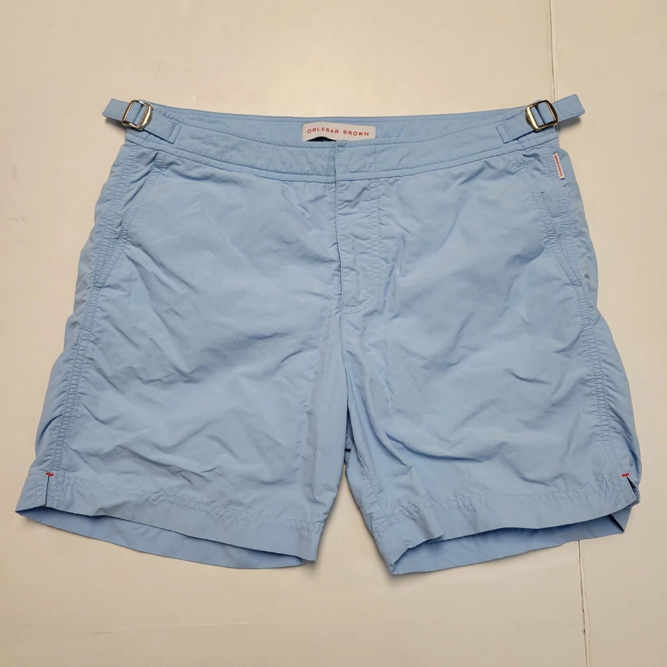 ORLEBAR коричневый сетки с подкладкой BULLDOG плавки шорты мужские 31 маленький S светло-синий - Изображение 2 из 4