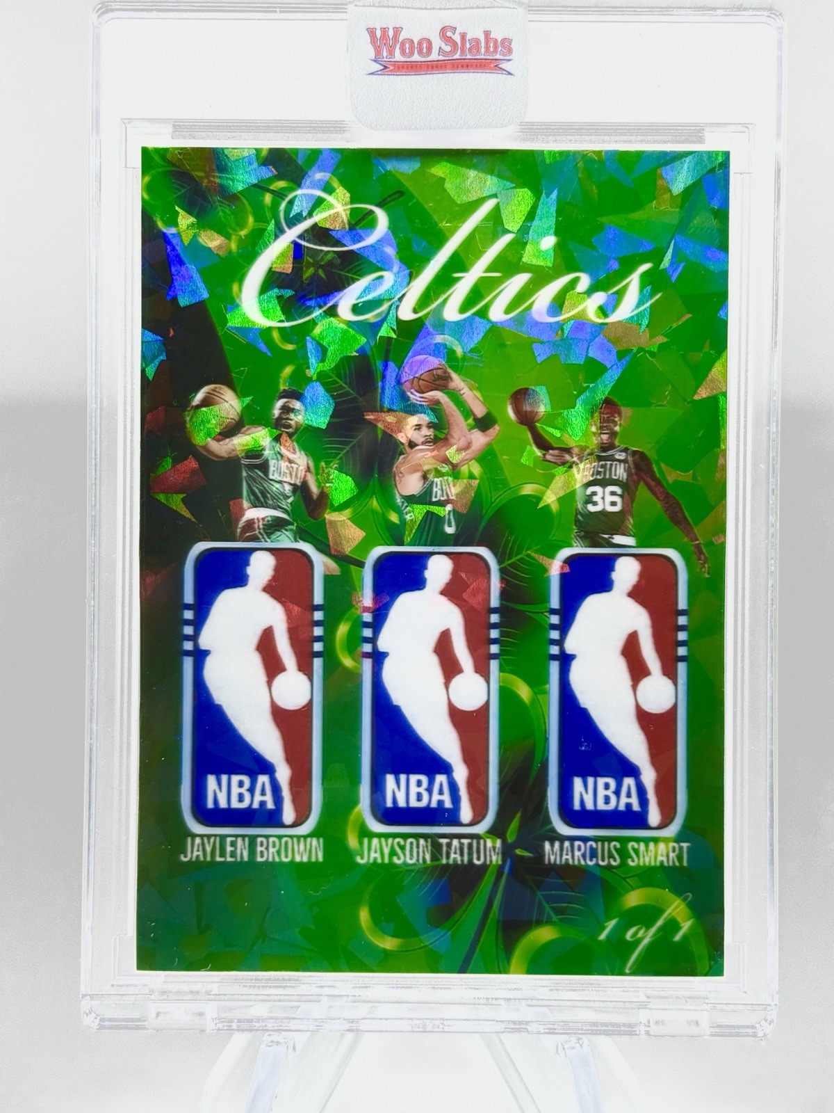 Boston Celtics Triple Logoman Mals Custom Cards Tatum Smart Brown MCC