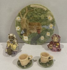 Vintage Little Red Riding Hood Bear Miniature Tea Set 9 Pcs Popular Imports USA