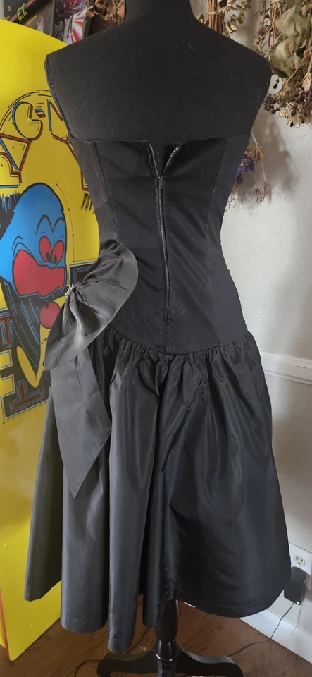 Vintage Black Party Dress Midcentury - Image 2 of 4