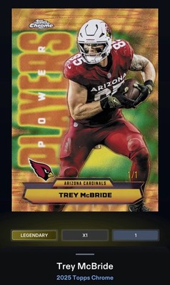 Trey McBride - 1/1 Superfractor 1cc - Topps NFL Collect Chrome 2025 DIGITAL