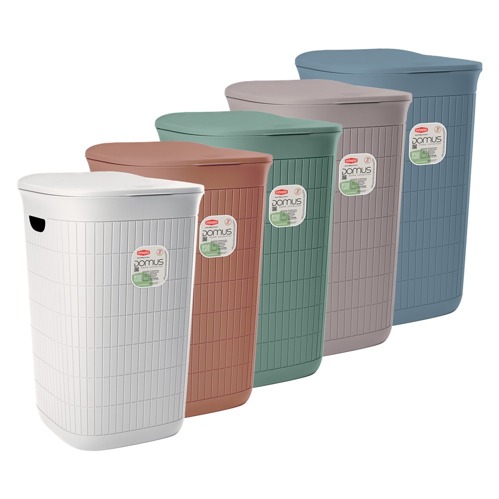 Portabiancheria Domus Smoky Blue 50L Stefanplast - Cesto Bucato Design