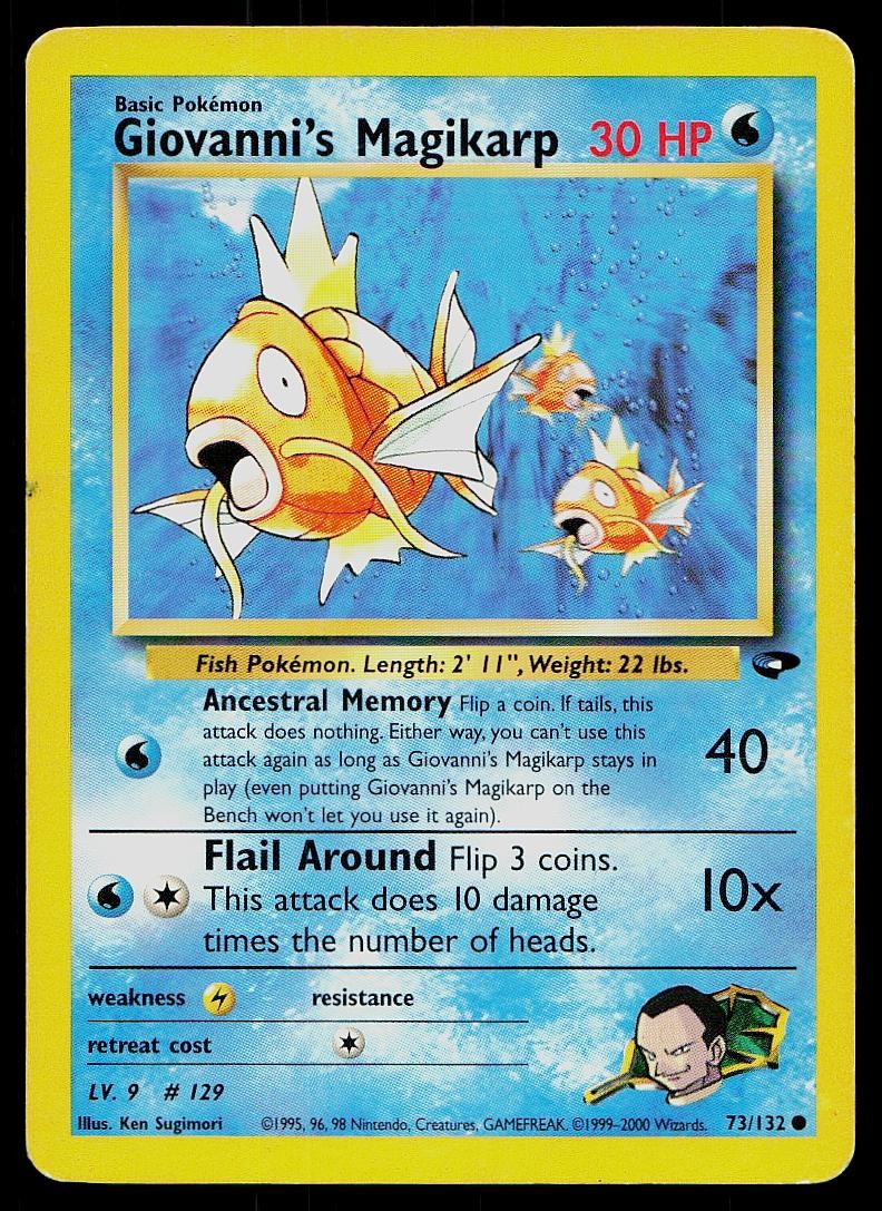 Pokemon Card Gym Challenge Giovanni's Magikarp 73/132 Common