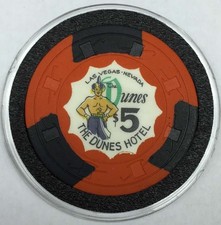 DUNES VEGAS CASINO CHIP $5 RARE