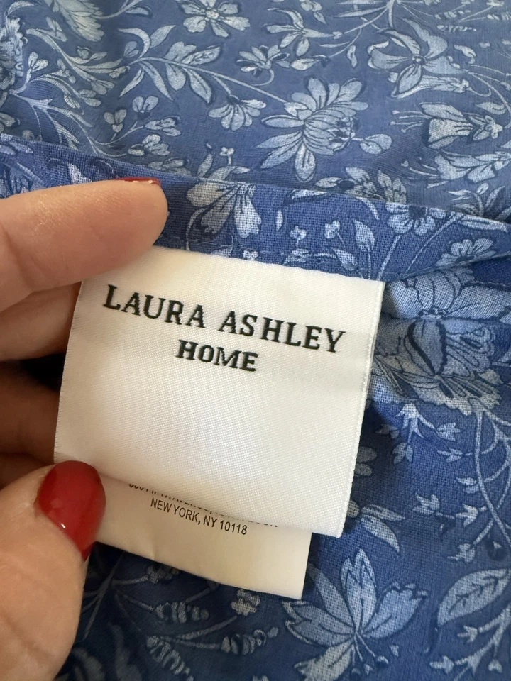 "Juego de 2 fundas euro florales azules Laura Ashley Home 26"" X 26"" cabaña vintage" Foto 2 de 4