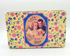 Vtg Whitman's Chocolate Candies Sampler Metal Tin Yellow Flowers 8.5"