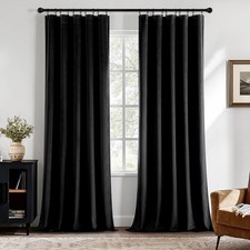 Black Velvet Blackout Curtains 84"