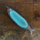Vintage California Pottery Fish Trinket Dish Mid Century Modern Turquoise Read*