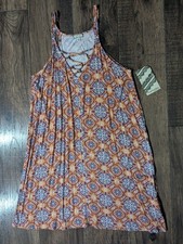 Eyeshadow Women's Mini Sundress Hippie Boho Design Colorful Mediterranean XL NWT
