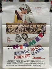Vintage 1955 Movie Poster 27” X 19” Well Preserved CINEMASCOPE "KISMET"