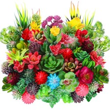 50 Pcs Bulk Mini Artificial Succulents Plants Assorted Unpotted Realistic Pla...