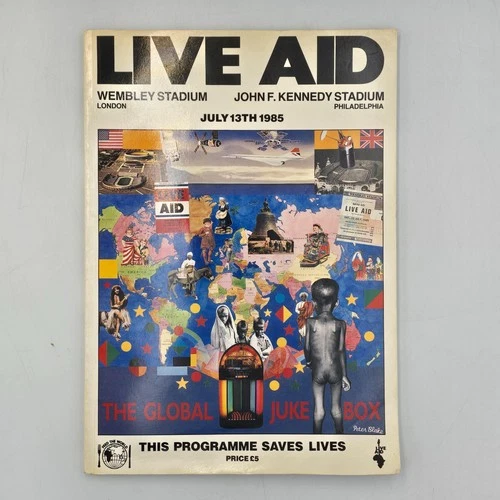 Vintage Live Aid 1985 Programme Wembley JFK Peter Blake Cover Art Collectable