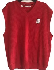 Cutter & Buck NC State Wolfpack Vest Mens L Red Supima Cotton Golf NCAA