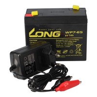 Set - Bleiakku Und LadegeräT - 6V 7Ah S KungLong Akku 0,6A Lader