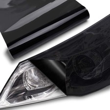12x72 Gloss Dark Black Smoke Tint Film Vinyl For Headlight Taillight Fog Light