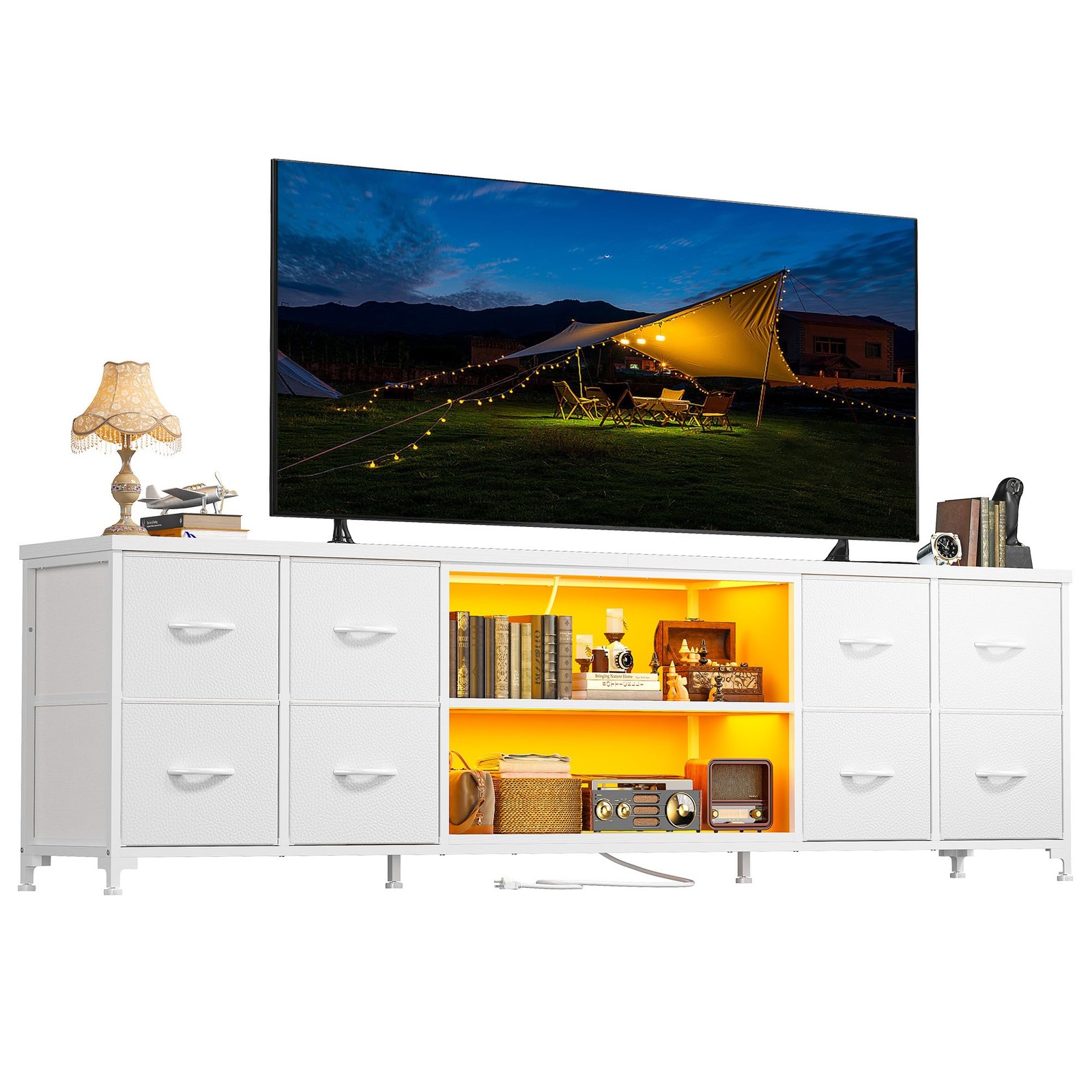 For 65 75 Inch With Lights & Power Outlets Tv Stands For Bedroom