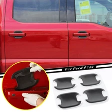 For 2021-2023 Ford F150 F-150 ABS Carbon Fiber Door Handle Bowl Cover Trim Decor