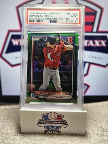 2024 Bowman Chrome Roman Anthony Prospect Green Refractor /99 PSA 9